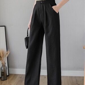 Elegant Black Wide-Leg Pants